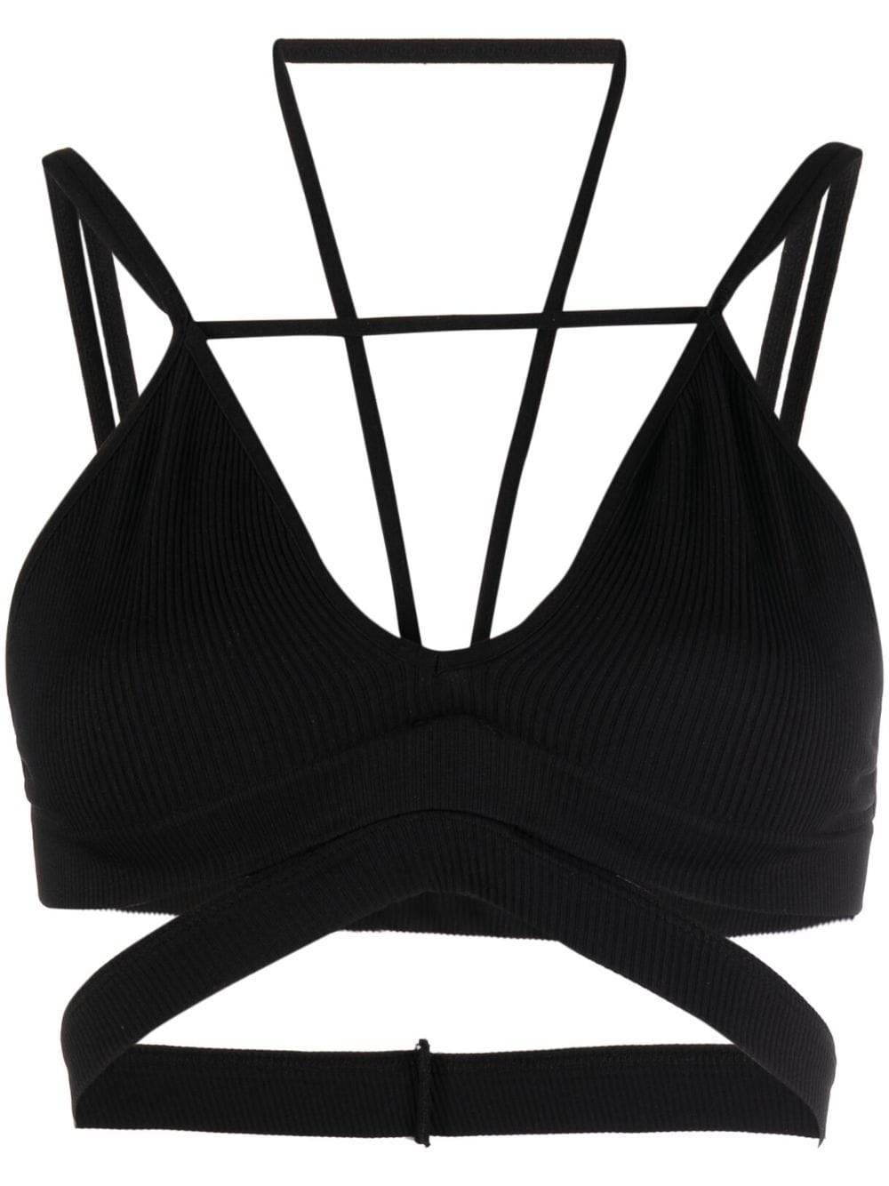 RIBBED JERSEY BRA WITH STRAPPY DETAILS A - ANDREADAMO - TMQ