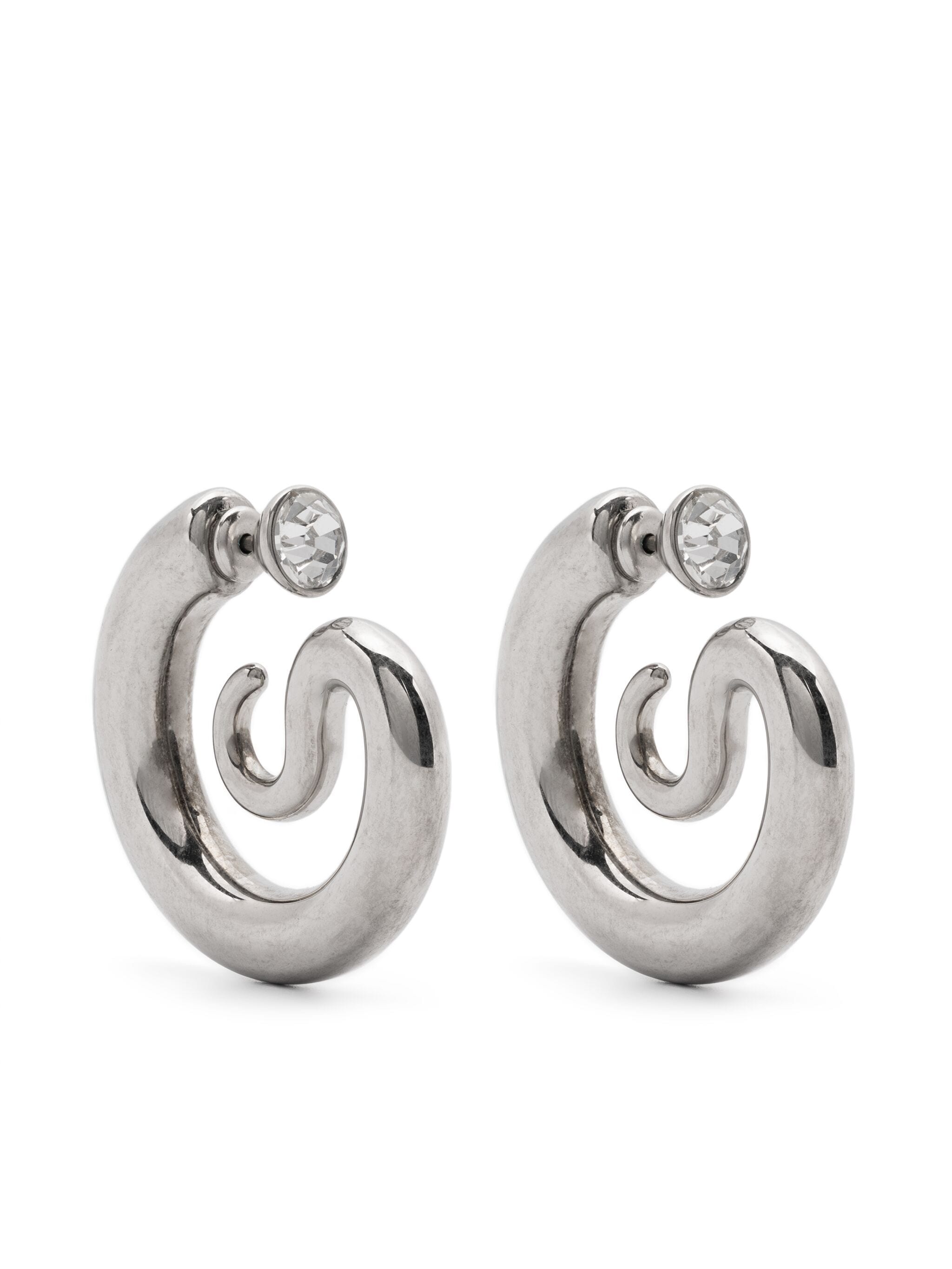 ピアス PANCONESI \"DIAMOND SERPENT HOOPS\" EARRINGS Panconesi Diamond Serpent Hoop Earrings in Black | Lyst Canada